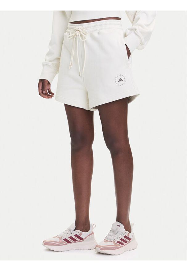 Adidas by Stella McCartney - adidas by Stella McCartney Szorty sportowe True Casuals JX6786 Beżowy Loose Fit. Kolor: beżowy. Materiał: bawełna