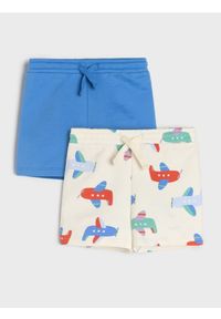 Sinsay - Szorty dresowe 2 pack - kremowy. Kolor: kremowy. Materiał: dresówka #1