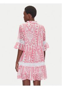 Iconique Sukienka koszulowa IC25-039 Różowy Relaxed Fit. Kolor: różowy. Materiał: bawełna. Typ sukienki: koszulowe #3