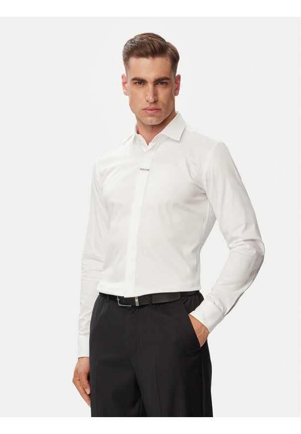 Hugo - HUGO Koszula Kenno 50566215 Biały Slim Fit. Kolor: biały. Materiał: bawełna
