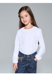 Sinsay - Bluzka z koronkowym kołnierzykiem - biały. Kolor: biały. Materiał: koronka #1