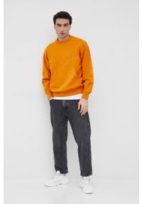 Liu Jo bluza M122P203CIRCLECREW męska kolor pomarańczowy z nadrukiem. Kolor: pomarańczowy. Wzór: nadruk #2