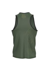 Koszulka sportowa bez rękawów męska Tank top EXTREME HOBBY BADGE. Kolor: zielony. Materiał: poliester, elastan. Długość rękawa: bez rękawów. Styl: sportowy #2