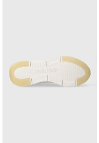 Calvin Klein sneakersy FLEXI RUNNER LACE UP - EPI MONO kolor beżowy HW0HW01662. Nosek buta: okrągły. Zapięcie: sznurówki. Kolor: beżowy. Materiał: guma #4