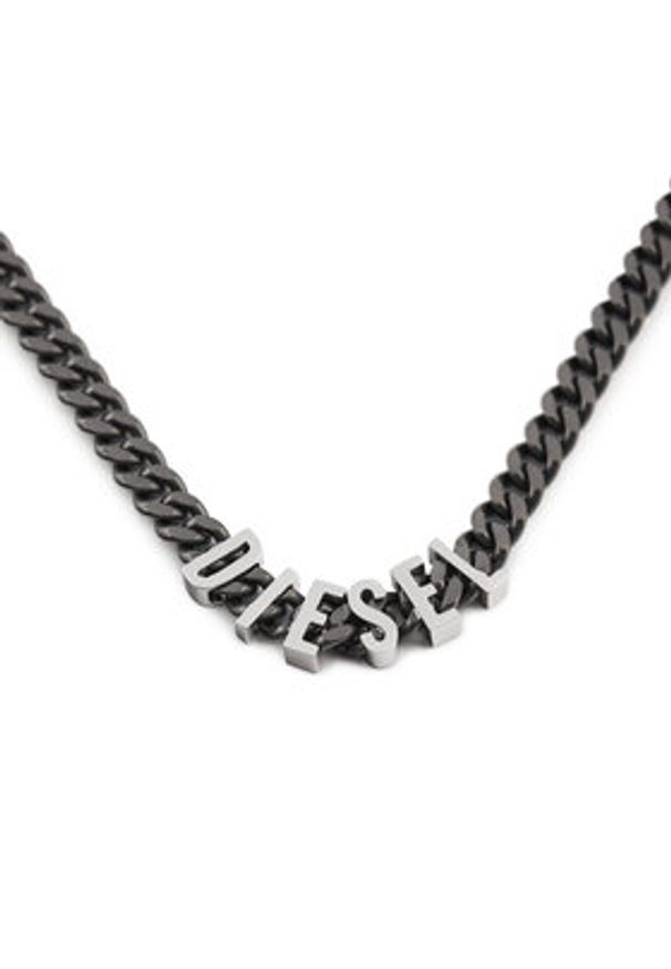Diesel Naszyjnik Font Chain DX1487060 Czarny. Materiał: metalowe. Kolor: czarny