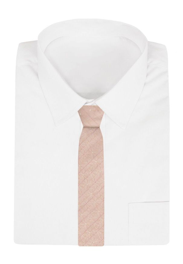 Krawat Męski - Angelo di Monti - Jasny, Brzoskwiniowy Kolor. Kolor: pomarańczowy. Materiał: tkanina. Styl: elegancki, wizytowy