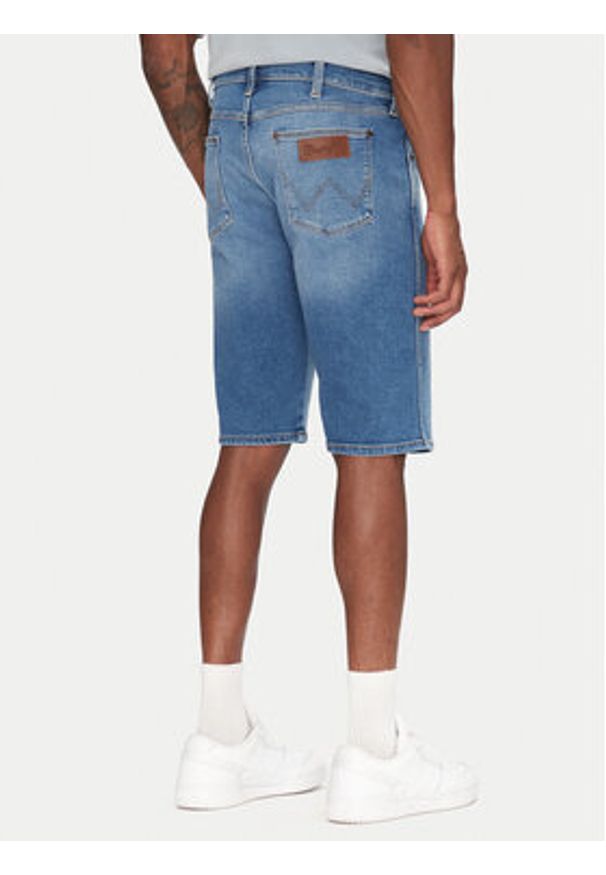 Wrangler Szorty jeansowe Colton 112362488 Niebieski Regular Fit. Kolor: niebieski. Materiał: bawełna