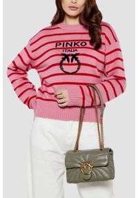 Pinko - PINKO Zielona kopertówka Love Puff Mini CL. Kolor: zielony. Materiał: skórzane. Styl: wizytowy, casual, elegancki #3