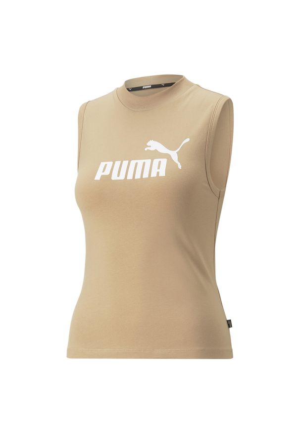 Koszulka Kobieta Puma Ess Slim Logo beżowy. Kolor: brązowy. Długość rękawa: bez rękawów. Sport: fitness