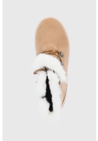 skechers - Skechers Śniegowce dziecięce kolor brązowy. Nosek buta: okrągły. Zapięcie: sznurówki. Kolor: brązowy. Szerokość cholewki: normalna
