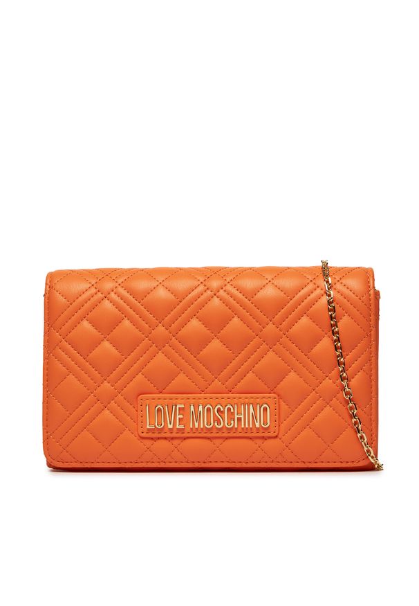 Love Moschino - Torebka LOVE MOSCHINO JC4079PP0HLA0453 Pesca. Kolor: pomarańczowy. Materiał: skórzane