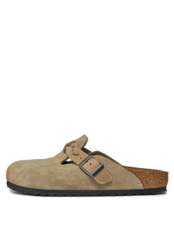 Birkenstock Klapki Boston Braided 1026694 Brązowy. Kolor: brązowy. Materiał: skóra