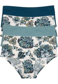 bonprix - Figi maxi (4 pary). Kolor: niebieski. Wzór: nadruk, aplikacja #1