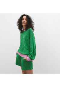 Reserved - Sweterkowe szorty - Zielony. Kolor: zielony
