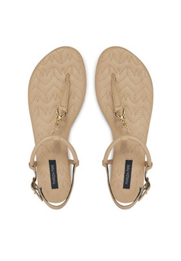 Patrizia Pepe Sandały 8X0020/L048 Beżowy. Kolor: beżowy. Materiał: skóra