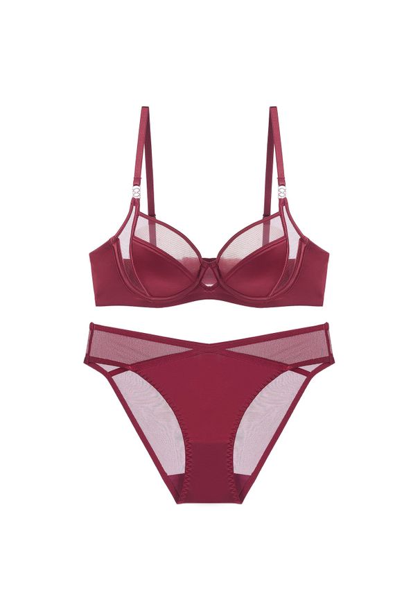 Intica - Zestaw bielizny z siateczką zapewniający wygodę i wsparcie Marvis. Kolor: czerwony. Materiał: materiał