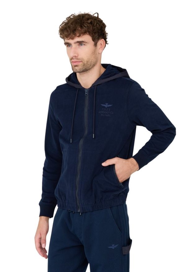 Aeronautica Militare - AERONAUTICA MILITARE Granatowa męska bluza z kapturem, Rozmiar XXL. Typ kołnierza: kaptur. Kolor: niebieski
