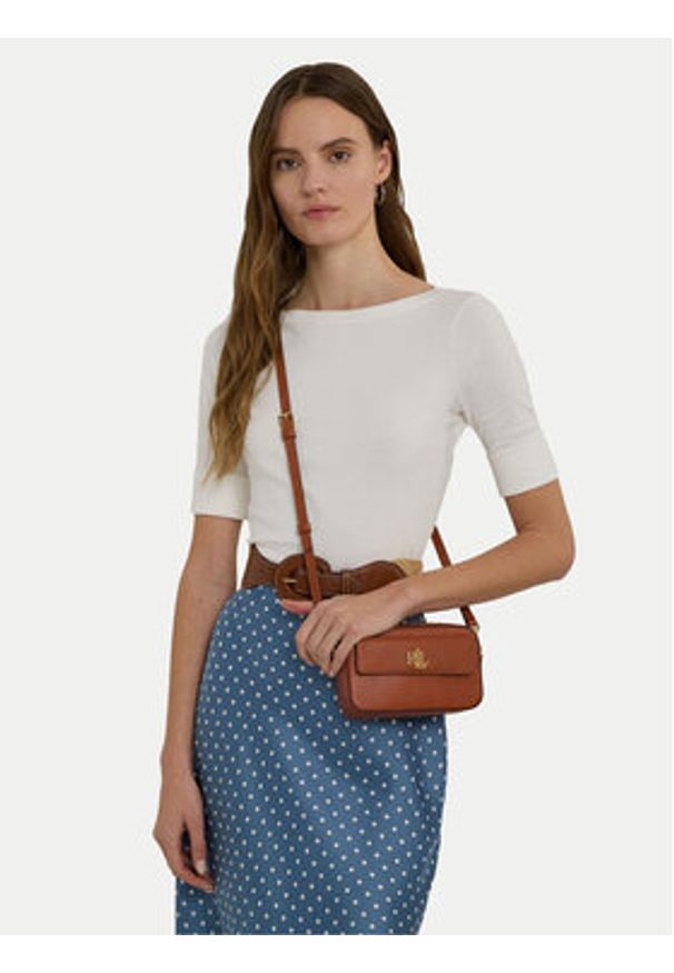 Lauren Ralph Lauren Torebka 432934353003 Brązowy. Kolor: brązowy. Materiał: skórzane