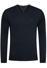 TOMMY HILFIGER - Tommy Hilfiger Sweter MW0MW04979 Granatowy Regular Fit. Kolor: niebieski. Materiał: bawełna #3