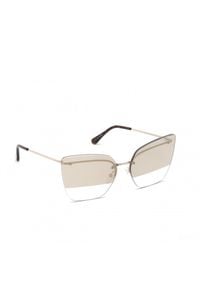 Tom Ford - TOM FORD - Dwukolorowe okulary przeciwsłoneczne Camilla. Kształt: prostokątne. Kolor: brązowy. Materiał: materiał #3