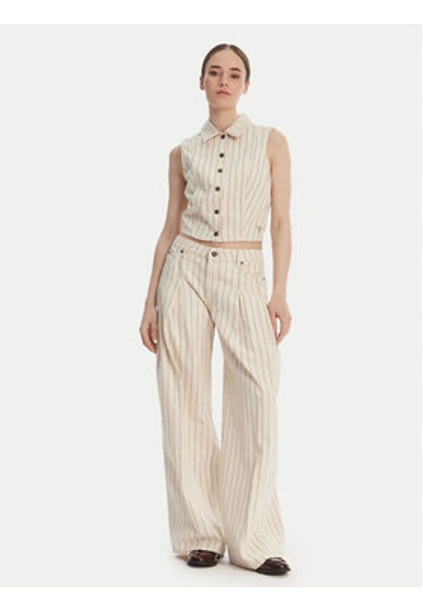 Guess Jeans Jeansy W6GA2U D7961 Écru Wide Leg