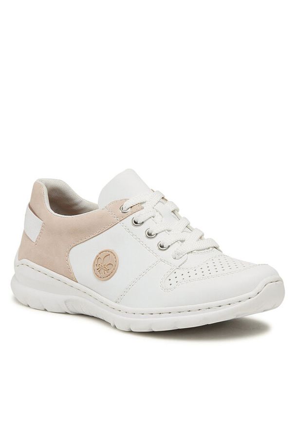 Rieker Sneakersy L3214-80 Biały. Kolor: biały. Materiał: skóra