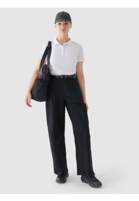 4f - 4F Koszulka polo slim damska - biała XXL. Okazja: na co dzień. Typ kołnierza: polo. Kolor: biały. Materiał: dzianina, bawełna, jersey, materiał, elastan. Długość rękawa: krótki rękaw. Długość: krótkie. Wzór: gładki, ze splotem, jednolity. Styl: klasyczny, sportowy, casual