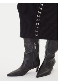 Patrizia Pepe Sukienka dzianinowa 2A2960 K291 Czarny Regular Fit. Kolor: czarny. Materiał: bawełna #3