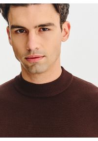 Pako Lorente - PAKO LORENTE – Brązowy półgolf męski. Kolor: brązowy. Materiał: poliamid, wiskoza. Wzór: gładki, ze splotem #8