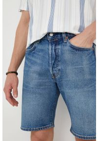 Levi's® - Levi's szorty jeansowe męskie kolor granatowy. Okazja: na spotkanie biznesowe, na co dzień. Kolor: niebieski. Materiał: jeans. Styl: casual, biznesowy