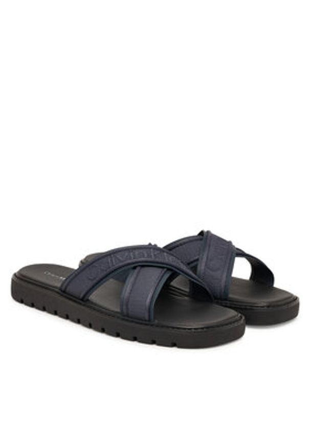 Calvin Klein Klapki Sq Molded Sandal Xcross Wb HM0HM02101 Granatowy. Kolor: niebieski. Materiał: materiał