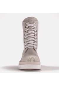 Marco Shoes Botki z naturalnej bawełnianej tkaniny beżowy. Kolor: beżowy. Materiał: bawełna, tkanina. Szerokość cholewki: normalna. Sezon: wiosna, zima #6
