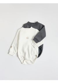 Reserved - Bawełniane body 2 pack - złamana biel. Materiał: bawełna