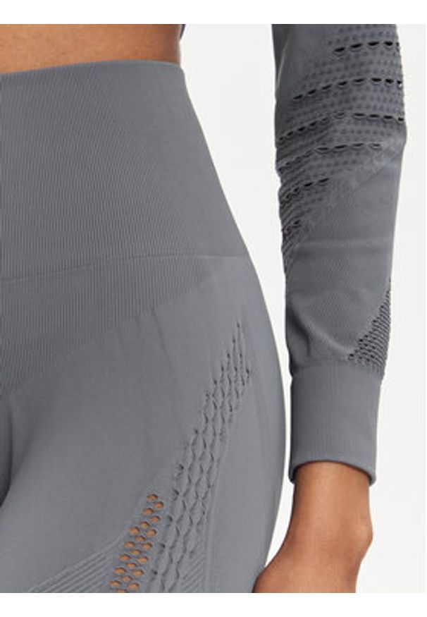 Brubeck Legginsy LE1291W Szary Slim Fit. Kolor: szary. Materiał: syntetyk