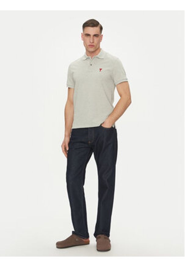 AMI PARIS Polo BFUPL001.760 Szary Regular Fit. Typ kołnierza: polo. Kolor: szary. Materiał: bawełna