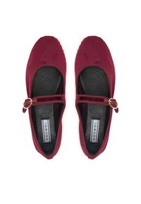 Nokwol Półbuty Mel Bordowy. Kolor: czerwony. Materiał: materiał #4