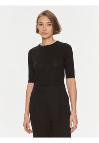 DAY Sweter Carolina 100052 Czarny Regular Fit. Kolor: czarny. Materiał: wełna