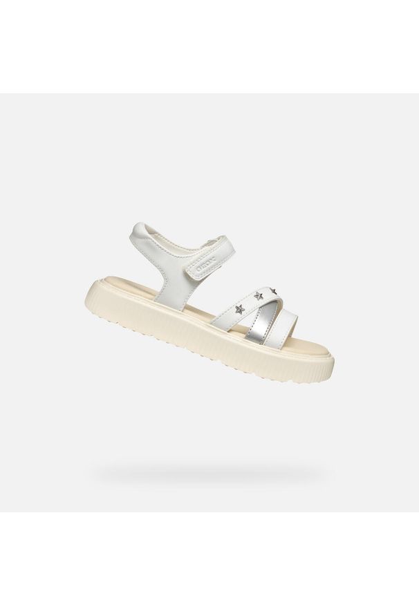 Sandały Geox Model J Sandal Kodette Gir Kolor Biały. Kolor: szary, biały, wielokolorowy. Materiał: syntetyk. Sezon: lato