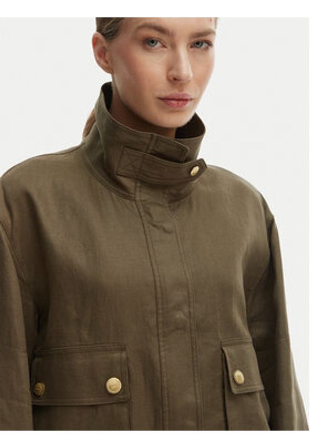 TOMMY HILFIGER - Tommy Hilfiger Kurtka przejściowa WW0WW48616 Zielony Relaxed Fit. Kolor: zielony. Materiał: len