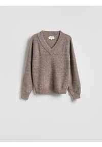 Reserved - Sweter z wełną - beżowy. Kolor: beżowy. Materiał: wełna #1