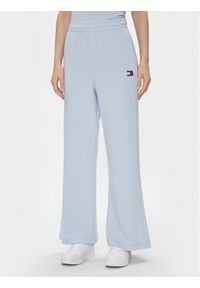 Tommy Jeans Spodnie dresowe DW0DW17312 Błękitny Wide Leg. Kolor: niebieski. Materiał: wiskoza