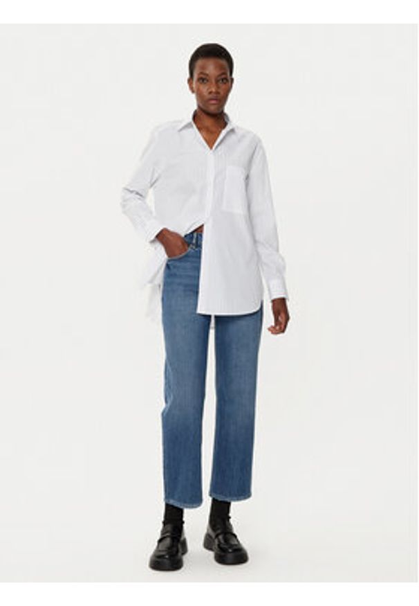 Hugo - HUGO Koszula 50533037 Biały Oversize. Kolor: biały. Materiał: bawełna