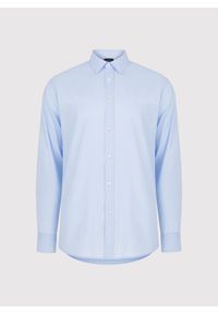 Pako Lorente - PAKO LORENTE - Niebieska koszula męska z lnem. Kolor: niebieski, biały. Materiał: len. Długość rękawa: długi rękaw. Długość: długie. Sezon: wiosna #9