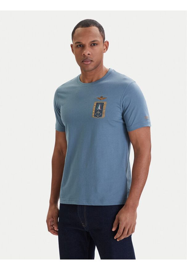 Aeronautica Militare T-Shirt 261TS2534UJ00641 Niebieski Regular Fit. Kolor: niebieski. Materiał: bawełna