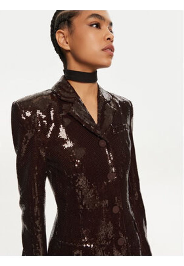 ROTATE Sukienka koktajlowa Basha 1127522910 Brązowy Regular Fit. Kolor: brązowy. Materiał: syntetyk. Styl: wizytowy