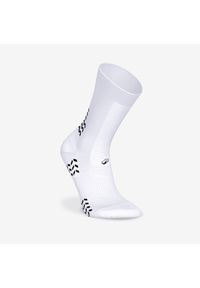 KIPSTA - Skarpety piłkarskie podwyższone Kipsta Viralto II MiD antypoślizgowe. Kolor: biały. Materiał: elastan, poliamid. Wzór: ze splotem. Sport: piłka nożna #1