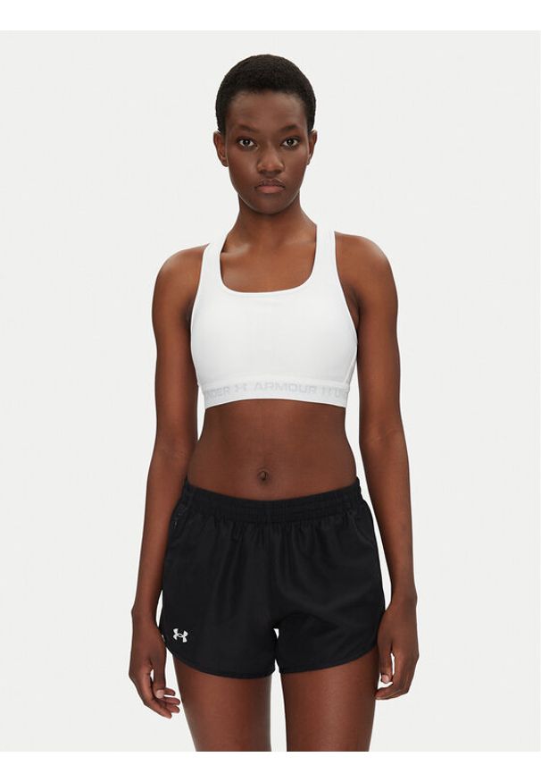 Under Armour Biustonosz sportowy Crossback Mid Bra 1361034 Biały. Kolor: biały. Materiał: syntetyk