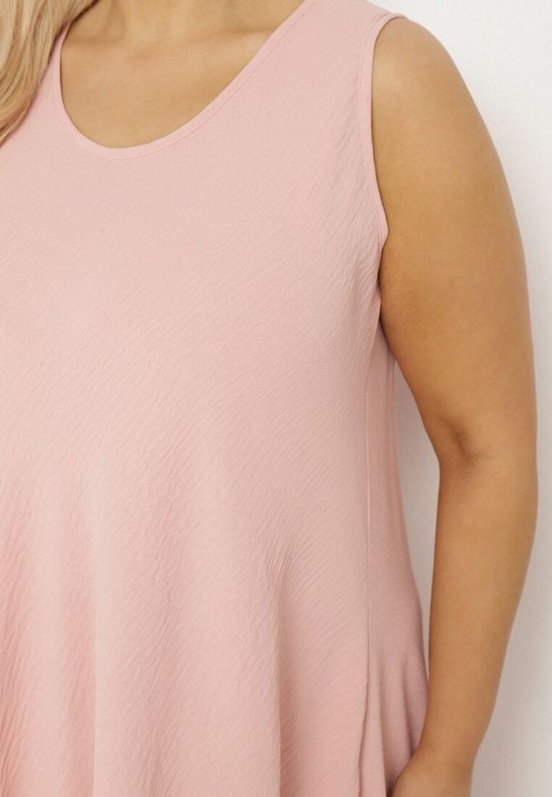 Born2be - Różowa Rozkloszowana Sukienka z Bawełną Nairilo. Okazja: na spacer. Kolor: różowy. Materiał: bawełna. Sezon: lato. Styl: klasyczny, elegancki