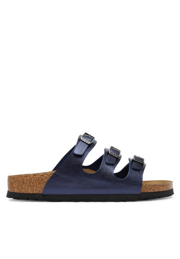 Birkenstock Klapki Florida 1030316 Granatowy. Kolor: niebieski. Materiał: skóra