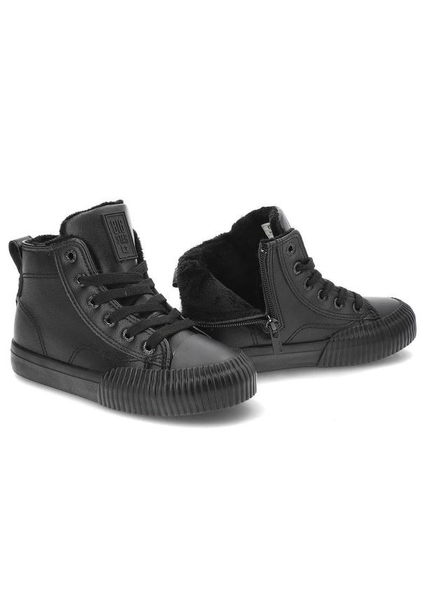 Big-Star - Czarne Trampki Big Star Dziecięce Ocieplane Buty. Okazja: na spacer. Kolor: czarny. Materiał: skóra ekologiczna, futro. Szerokość cholewki: normalna. Sezon: zima